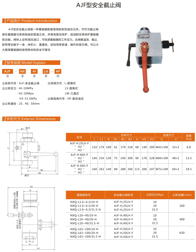 AJF型安全截止閥